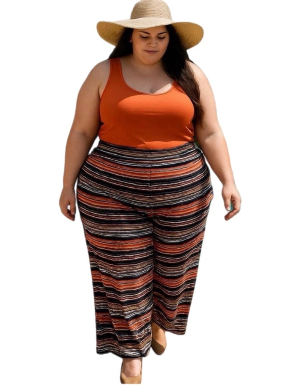 SWAK Multi Colored Wide Leg Plus Size Palazzo Pant NWOT